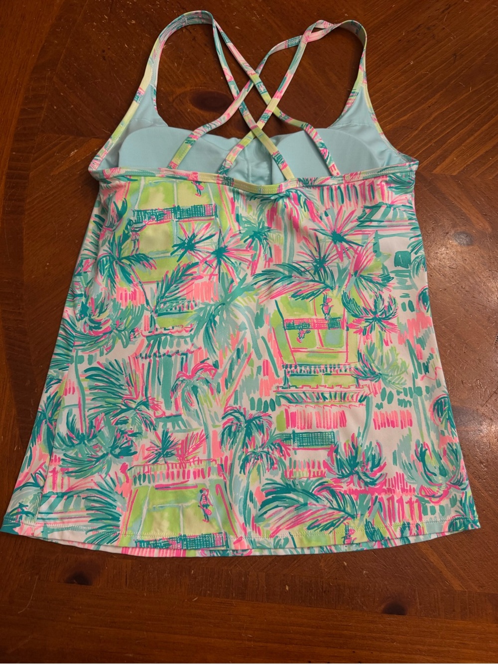 Lilly Pulitzer Meryl Avida Luxletic Tank Top Womens M Blue Tennis Perfect Match - Picture 10 of 16
